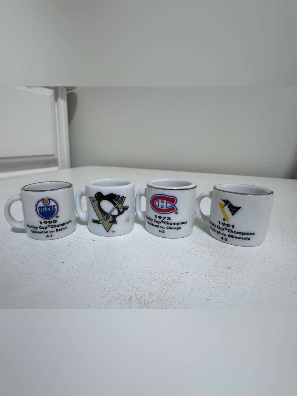 Vintage NHL Mini Ceramic Mug Lot - Stanley Cup Crazy Vending Machine Prizes